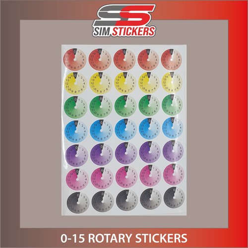 Coloured rotary stickers - rotary,